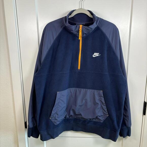Nike Other - Nike NSW CE Winter Polar Fleece 1/2 Zip Men’s XL Navy Blue Thermal Nike Tech EUC